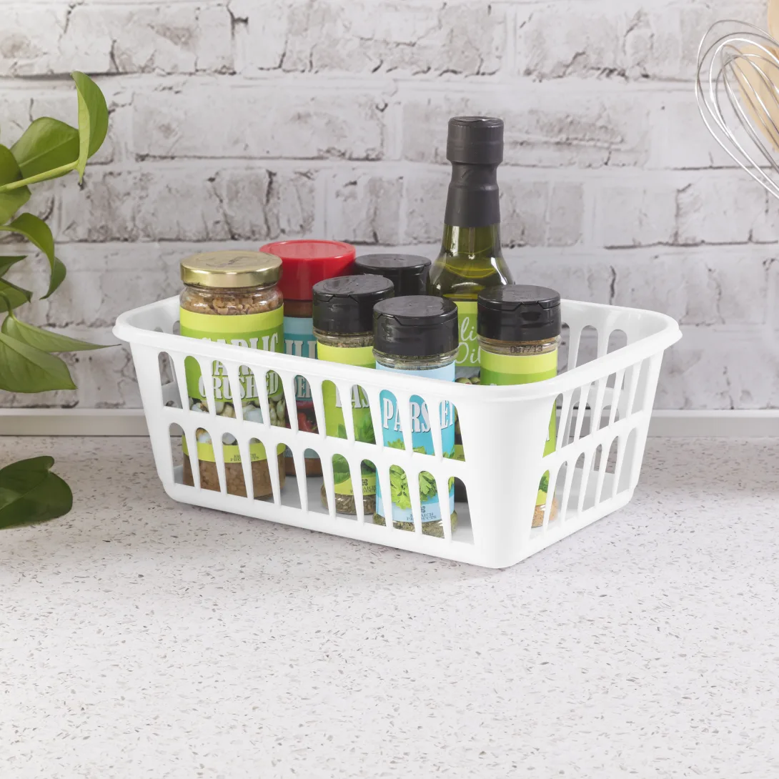 Sterilite 1608 Small Storage Basket β Clean White Household & Office Organizer - Image 3