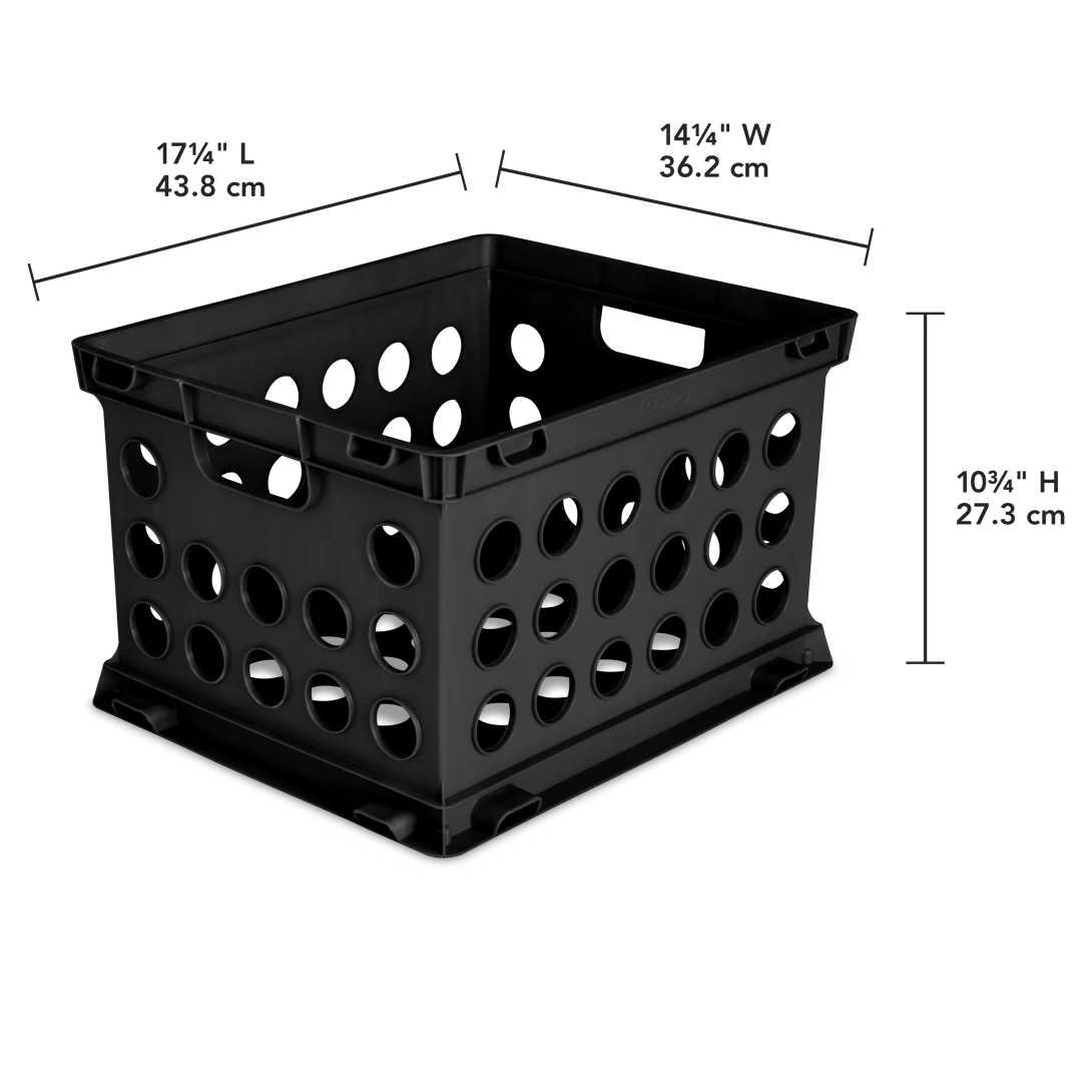 Sterilite 1693 Heavy-Duty File Crate – Classic Black Plastic Document & Storage Crate - Image 3