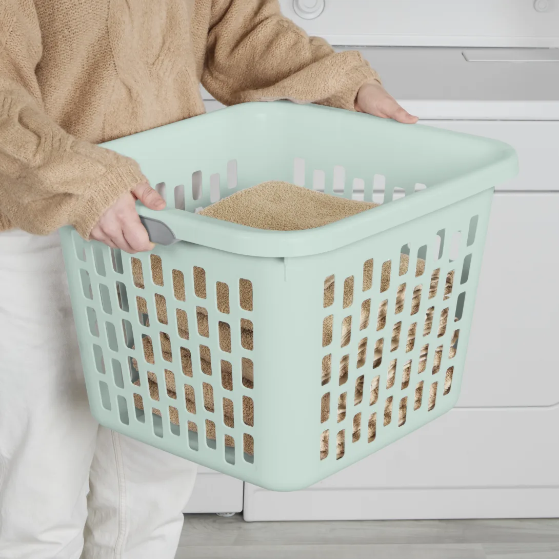 Sterilite 1204 1.5 Bushel / 53 Liter Ultra Laundry Basket – Mindful Mint / White - Image 4