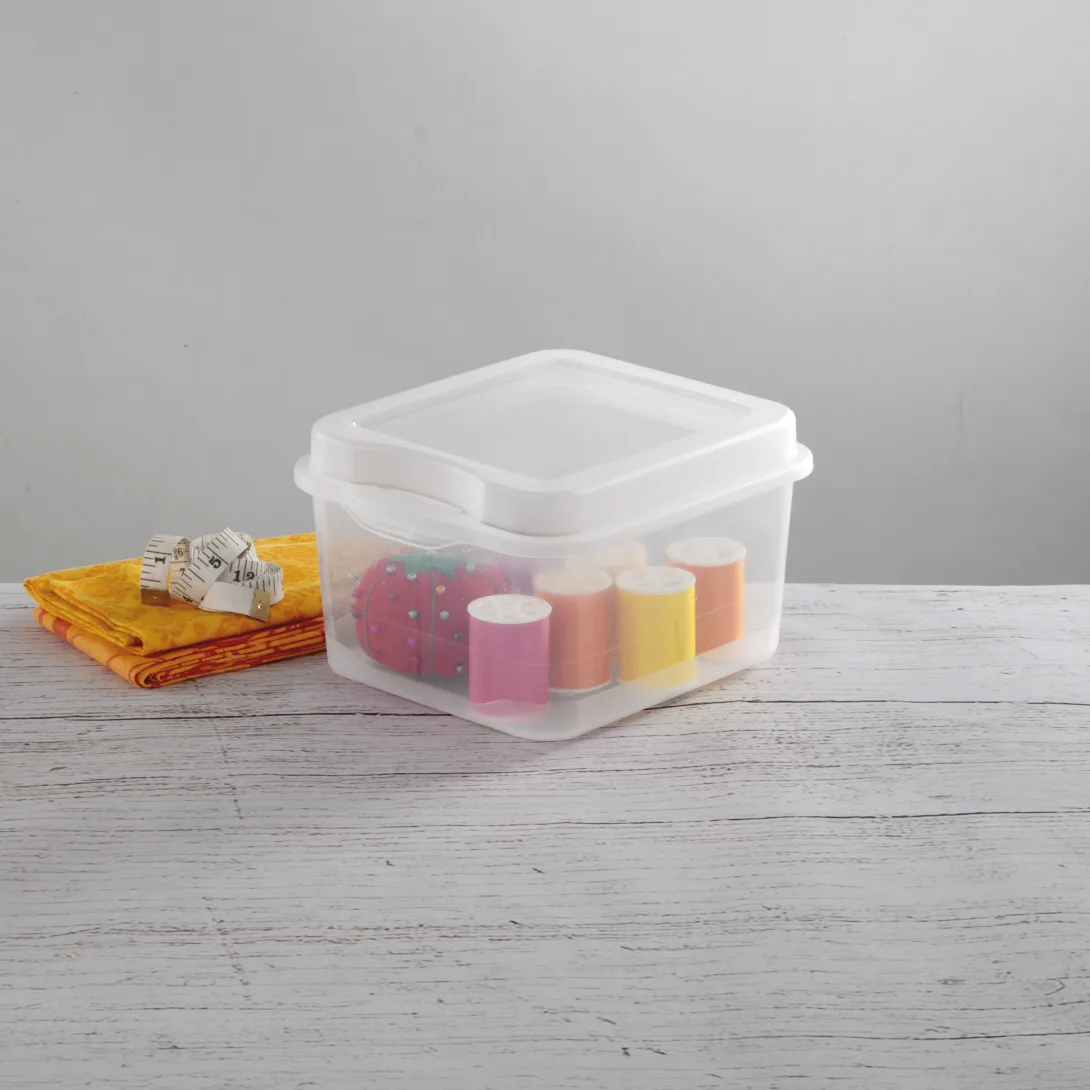 Sterilite 1803 FlipTop Box – Clear Plastic Storage Container with Hinged Latch Lid - Image 4