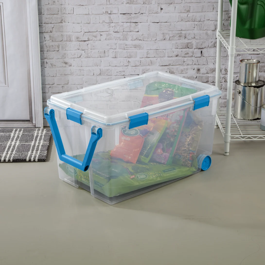 Sterilite 1943 120 Quart Wheeled Gasket Box β Extra Large Airtight & Watertight Clear Mobile Storage Bin - Image 4