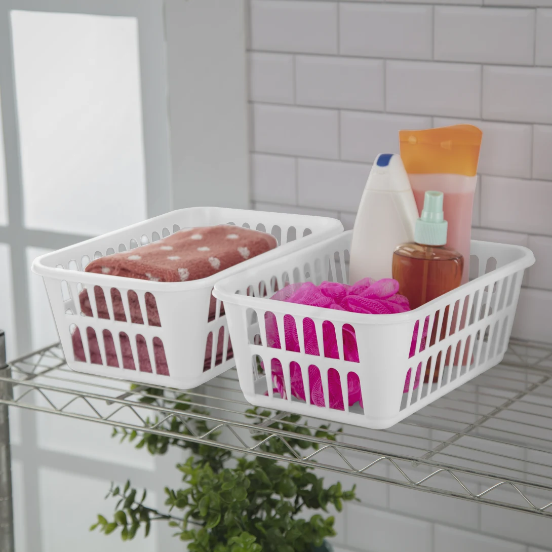 Sterilite 1608 Small Storage Basket β Clean White Household & Office Organizer - Image 4