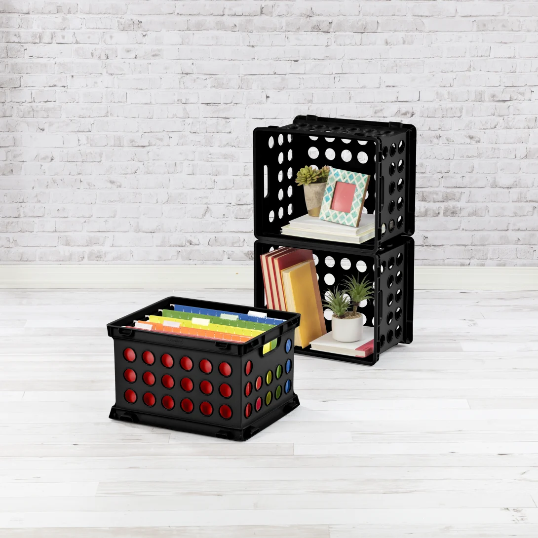Sterilite 1693 Heavy-Duty File Crate – Classic Black Plastic Document & Storage Crate - Image 4