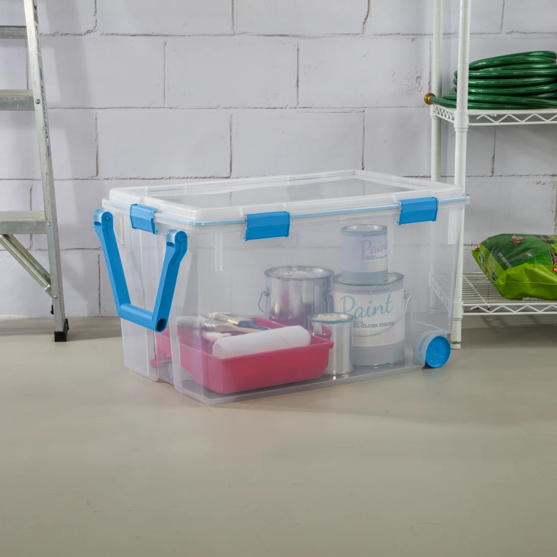 Sterilite 1943 120 Quart Wheeled Gasket Box β Extra Large Airtight & Watertight Clear Mobile Storage Bin - Image 5