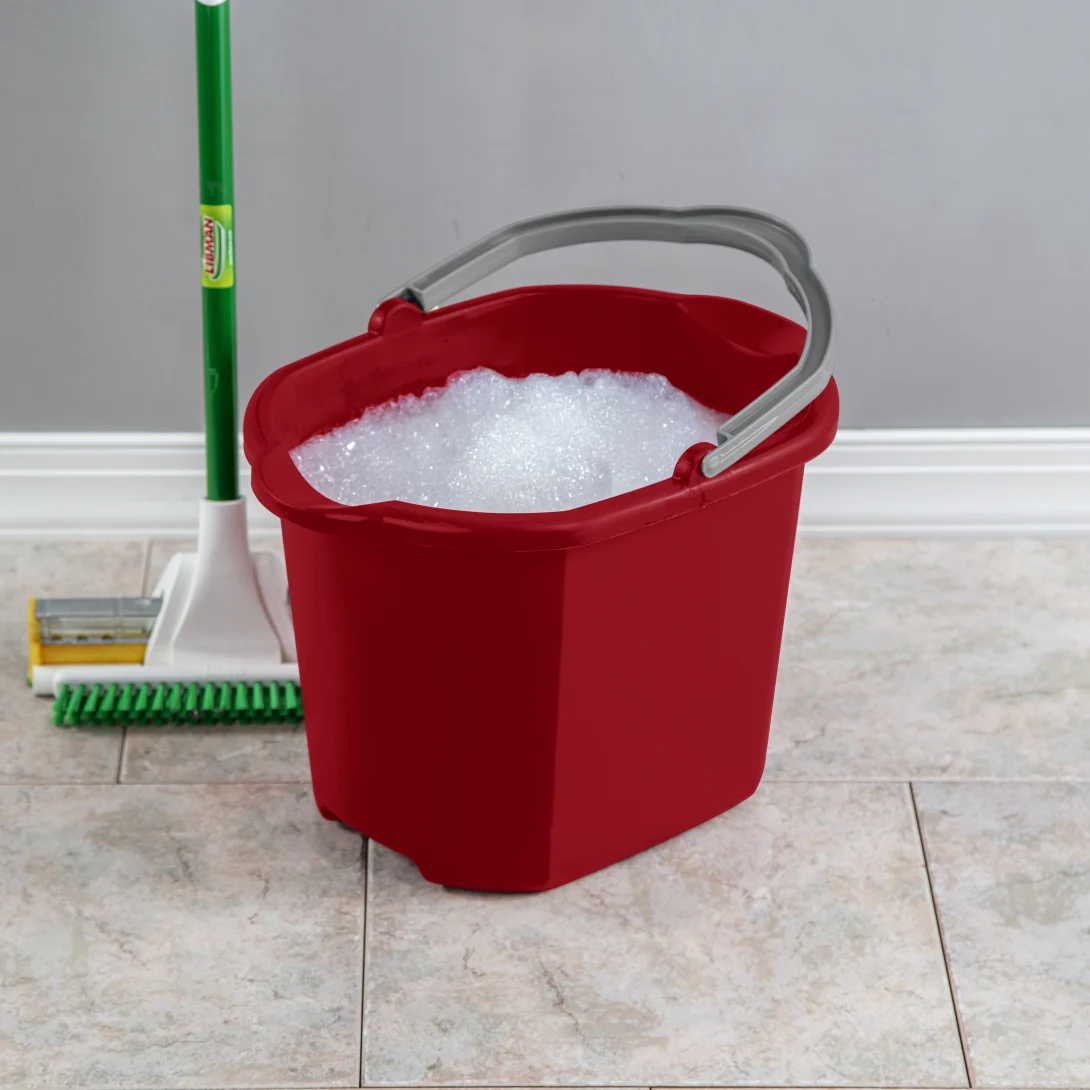 Sterilite 1121 16 Quart / 15 Liter Dual Spout Pail β Classic Red with Titanium Handle - Image 5