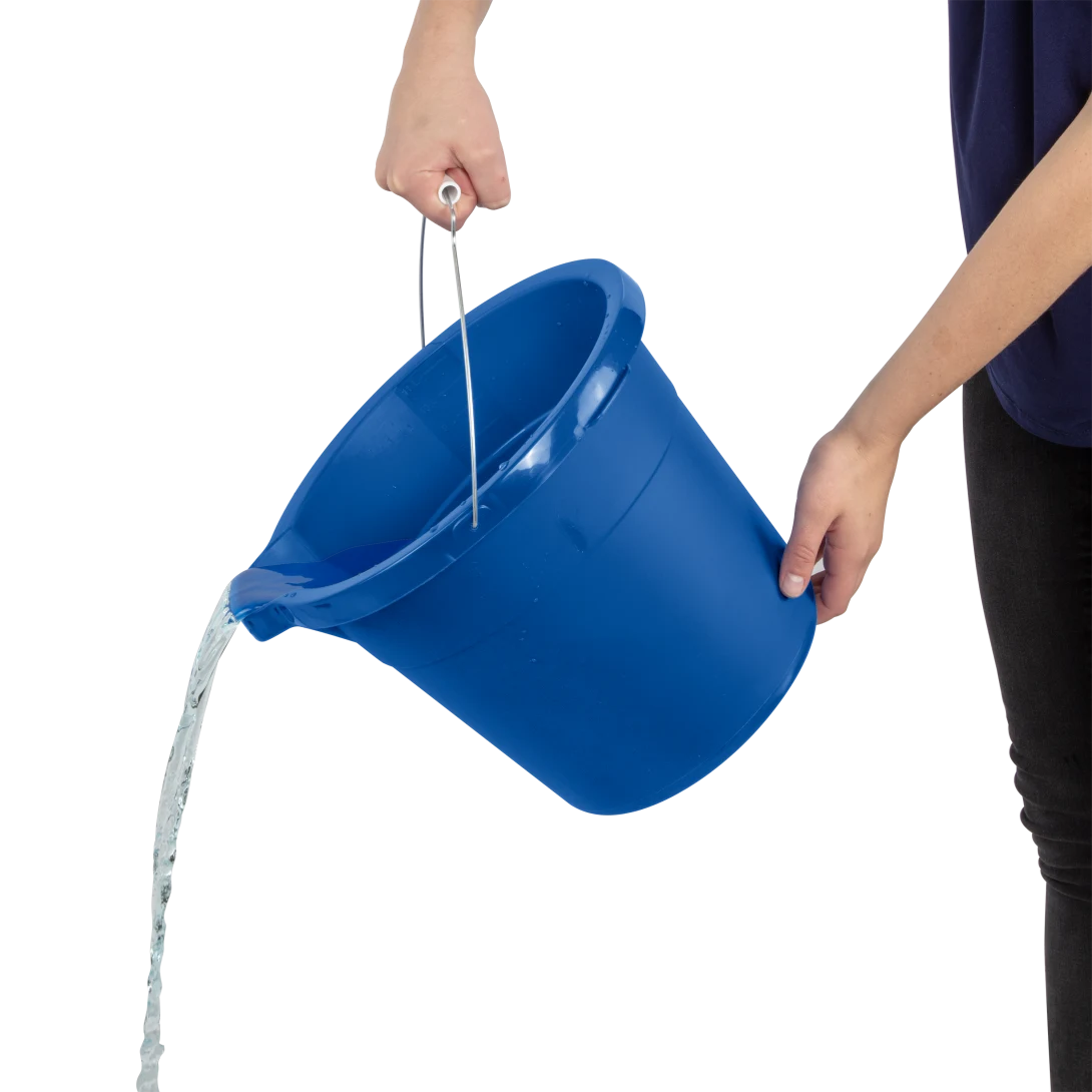 Sterilite 1123 12 Quart / 11.4 Liter Spout Pail β Blue Morpho with Wire Handle & White Grip - Image 5