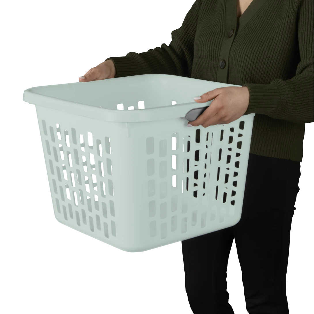 Sterilite 1204 1.5 Bushel / 53 Liter Ultra Laundry Basket – Mindful Mint / White - Image 6