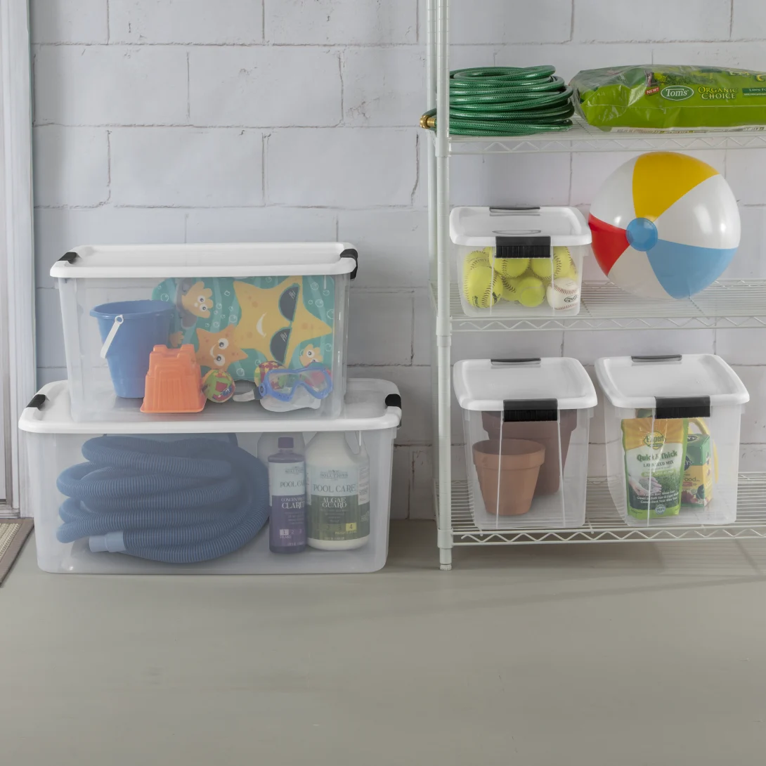 Sterilite 1984 18 Quart Ultra Latch Box – Clear Plastic Storage Bin with White Lid & Heavy-Duty Black Latches - Image 6