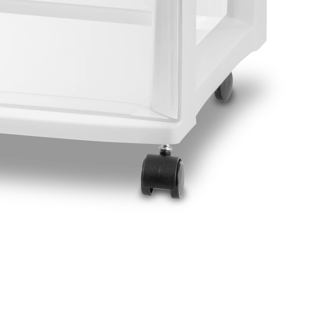 Sterilite 2930 Wide 3 Drawer Cart – Extra Wide Mobile Plastic Storage Organizer with Black Casters - Image 6
