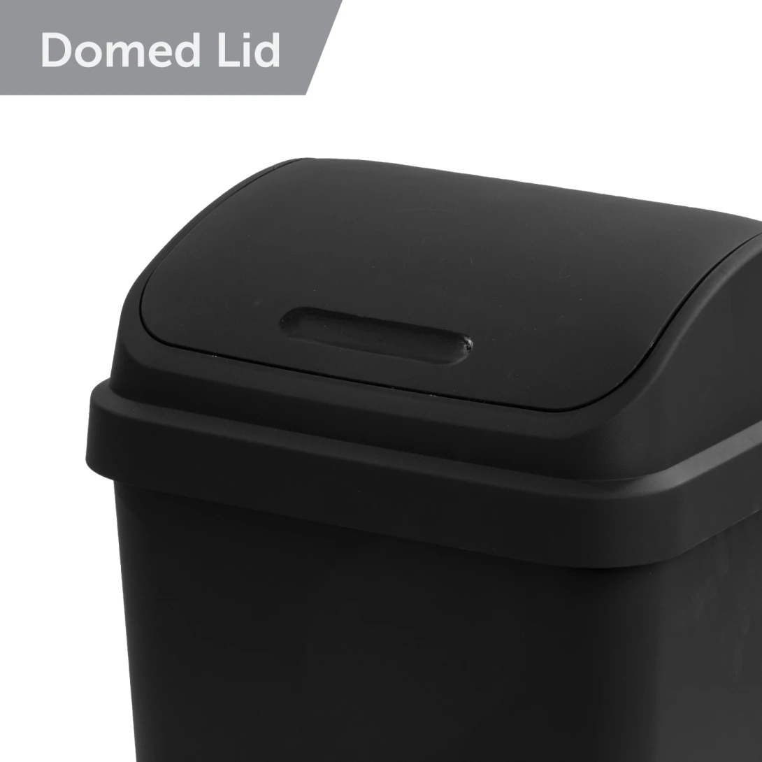 Sterilite 1089 13 Gallon / 49 Liter SwingTop Wastebasket – Black / White - Image 6