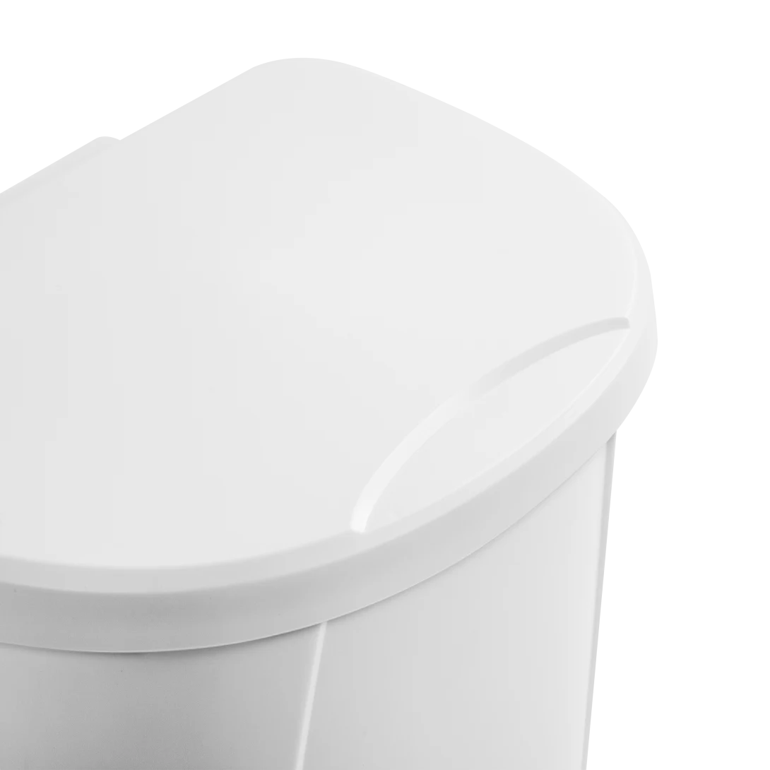 Sterilite 1094 6.6 Gallon / 25 Liter StepOn Wastebasket – White / Black with Titanium Pedal - Image 6