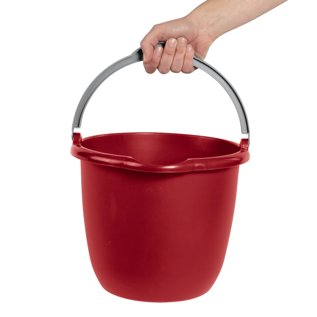 Sterilite 1120 10 Quart / 9.5 Liter Spout Pail β Classic Red with Titanium Handle - Image 6