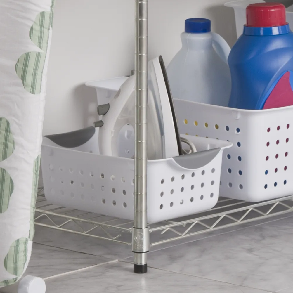 Sterilite 1622 Small Ultra Basket – White Basket with Titanium Contoured Handles - Image 6