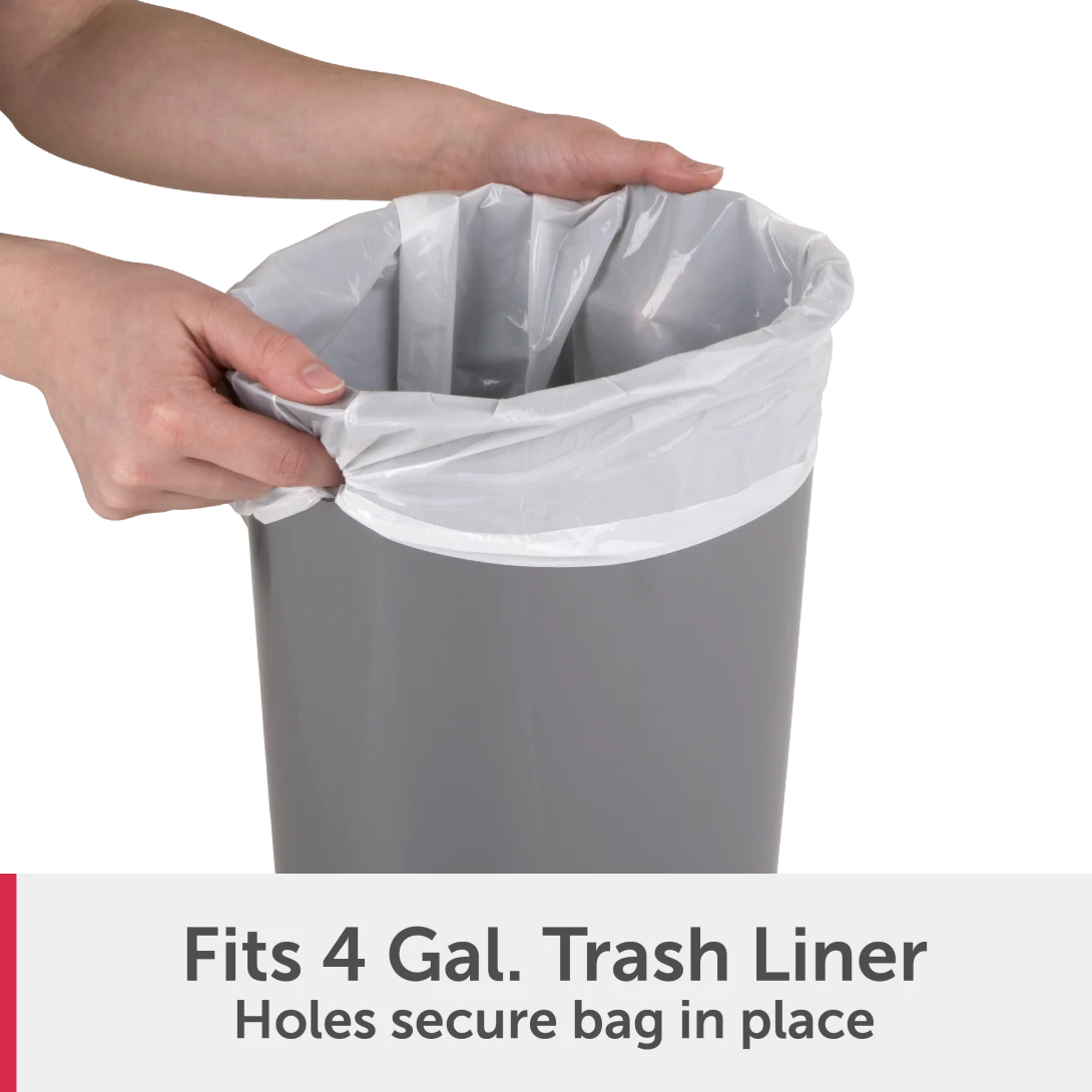 Sterilite 1081 2.6 Gallon / 9.8 Liter Ultra StepOn Wastebasket – Black / White with Titanium Pedal - Image 6