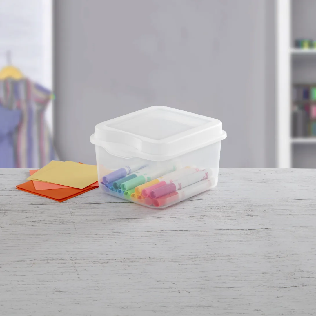 Sterilite 1803 FlipTop Box – Clear Plastic Storage Container with Hinged Latch Lid - Image 7