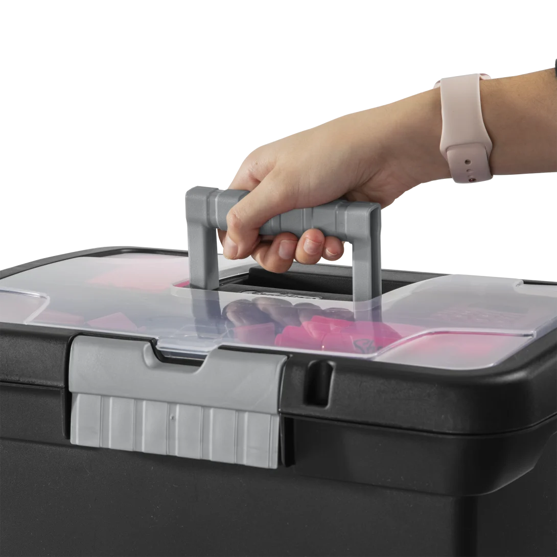 Sterilite 1871 Portable File Box – Plastic Document Tote with Lid Organizer & Titanium Latch - Image 7