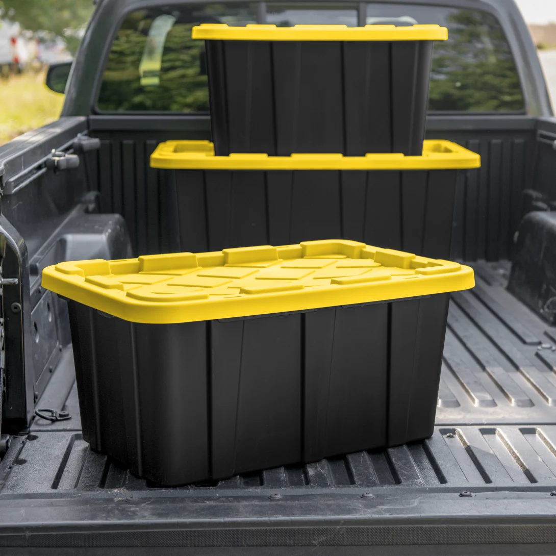 Sterilite 5067 38 Gallon Industrial Tote – Extra-Large Heavy-Duty Storage Bin with Yellow Lily Lid & Black Base - Image 7