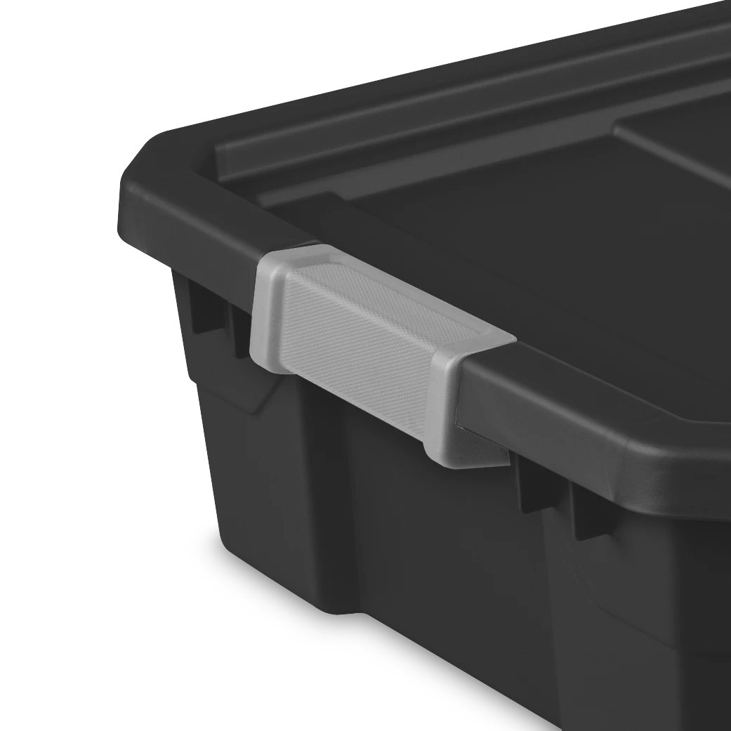 Sterilite 1484 10 Gallon Modular Stacker Tote β Black Base & Lid with Titanium Latches - Image 7