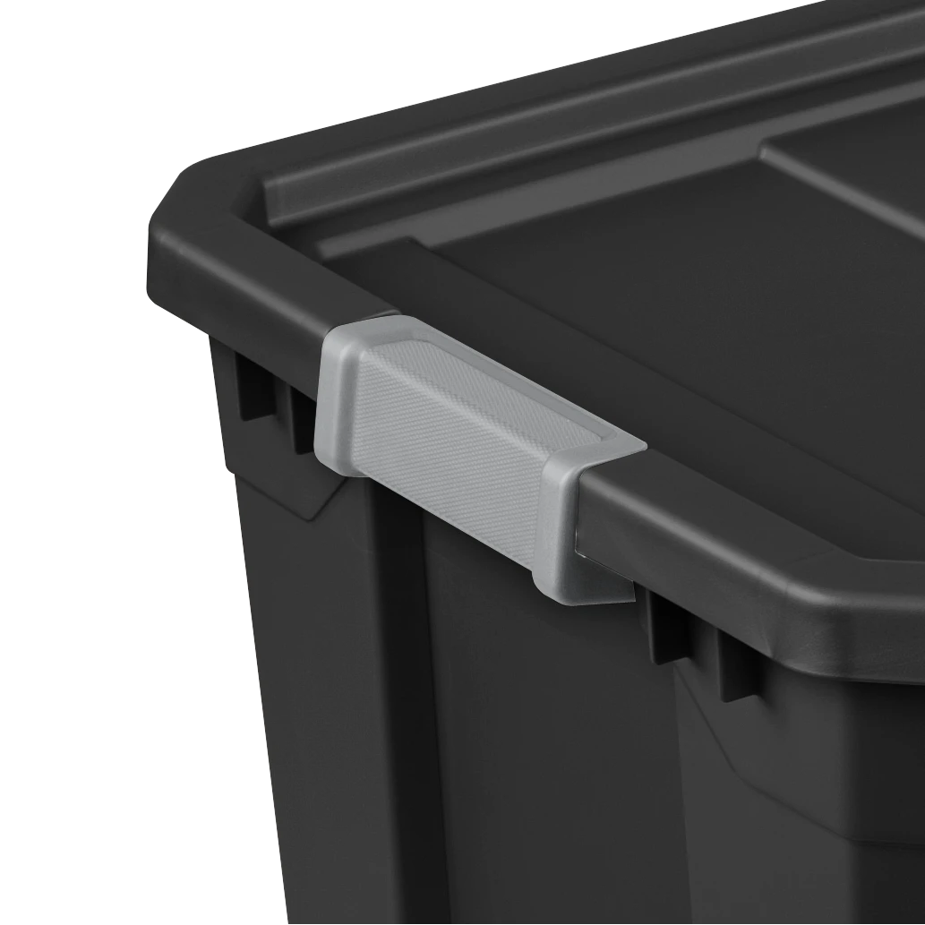 Sterilite 1486 19 Gallon Modular Stacker Tote – Black Base & Lid with Titanium Latches - Image 7