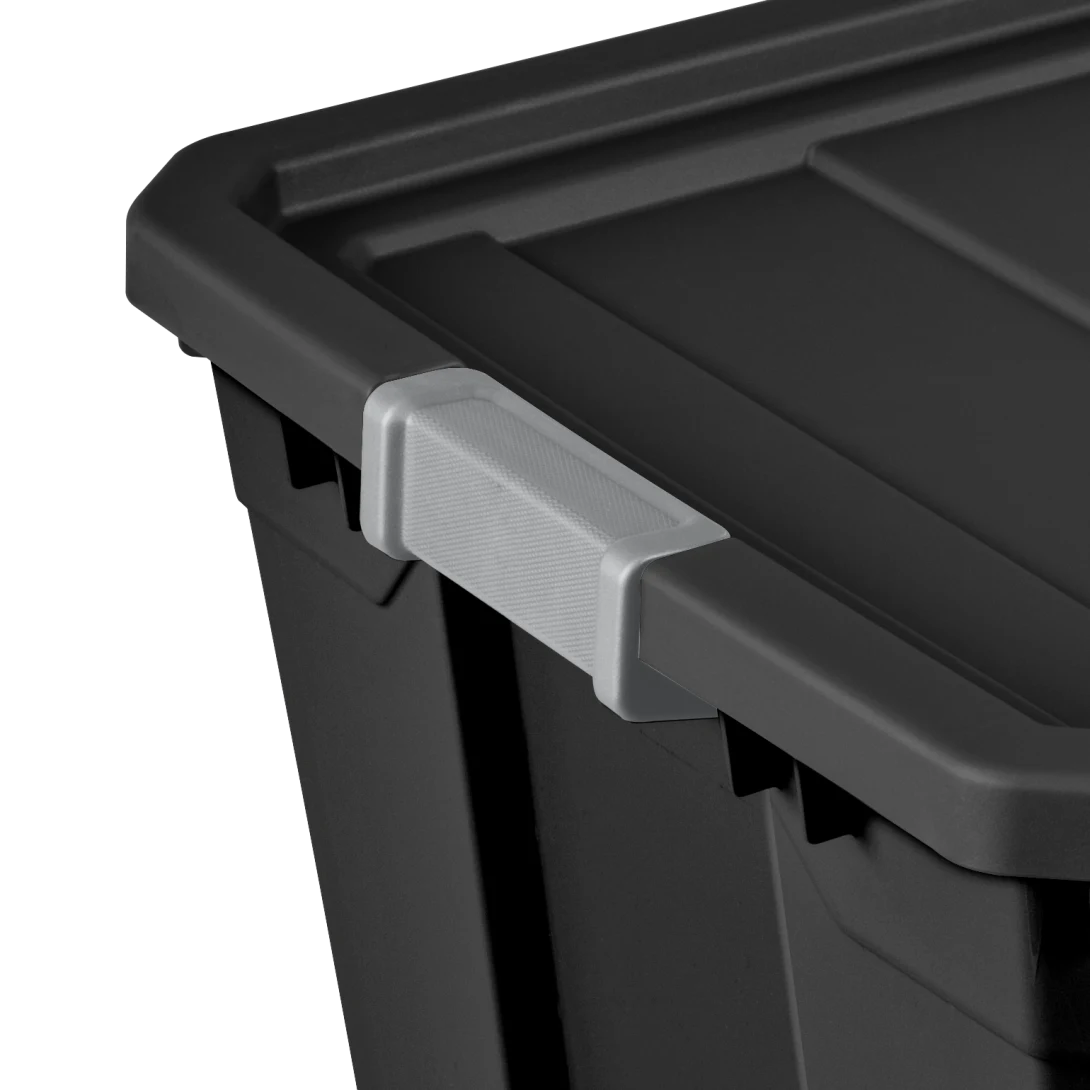 Sterilite 1489 50 Gallon Modular Stacker Tote – Black Base & Lid with Titanium Latches - Image 7