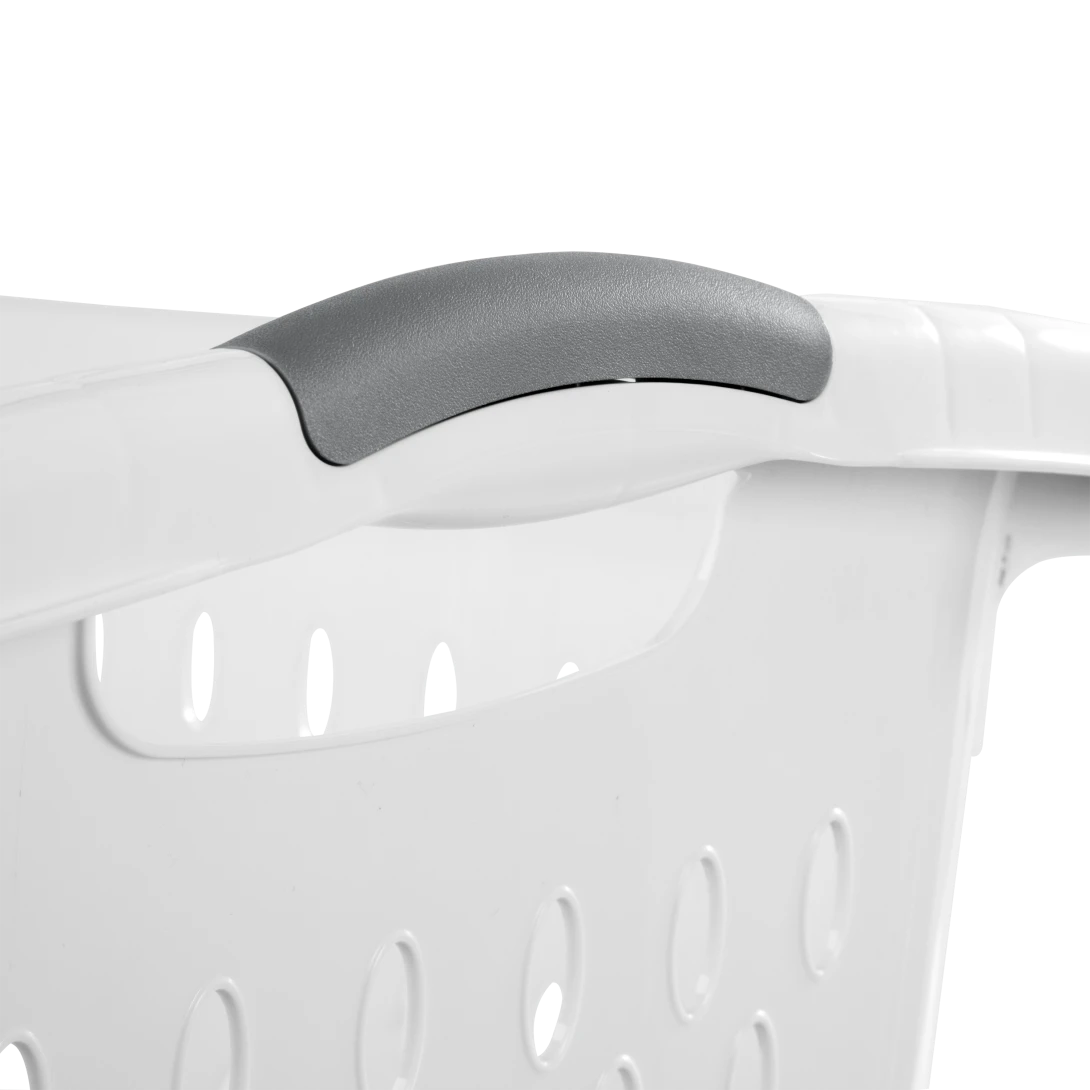 Sterilite 1203 2.7 Bushel / 95 Liter Ultra Laundry Basket – White with Titanium Inserts - Image 7
