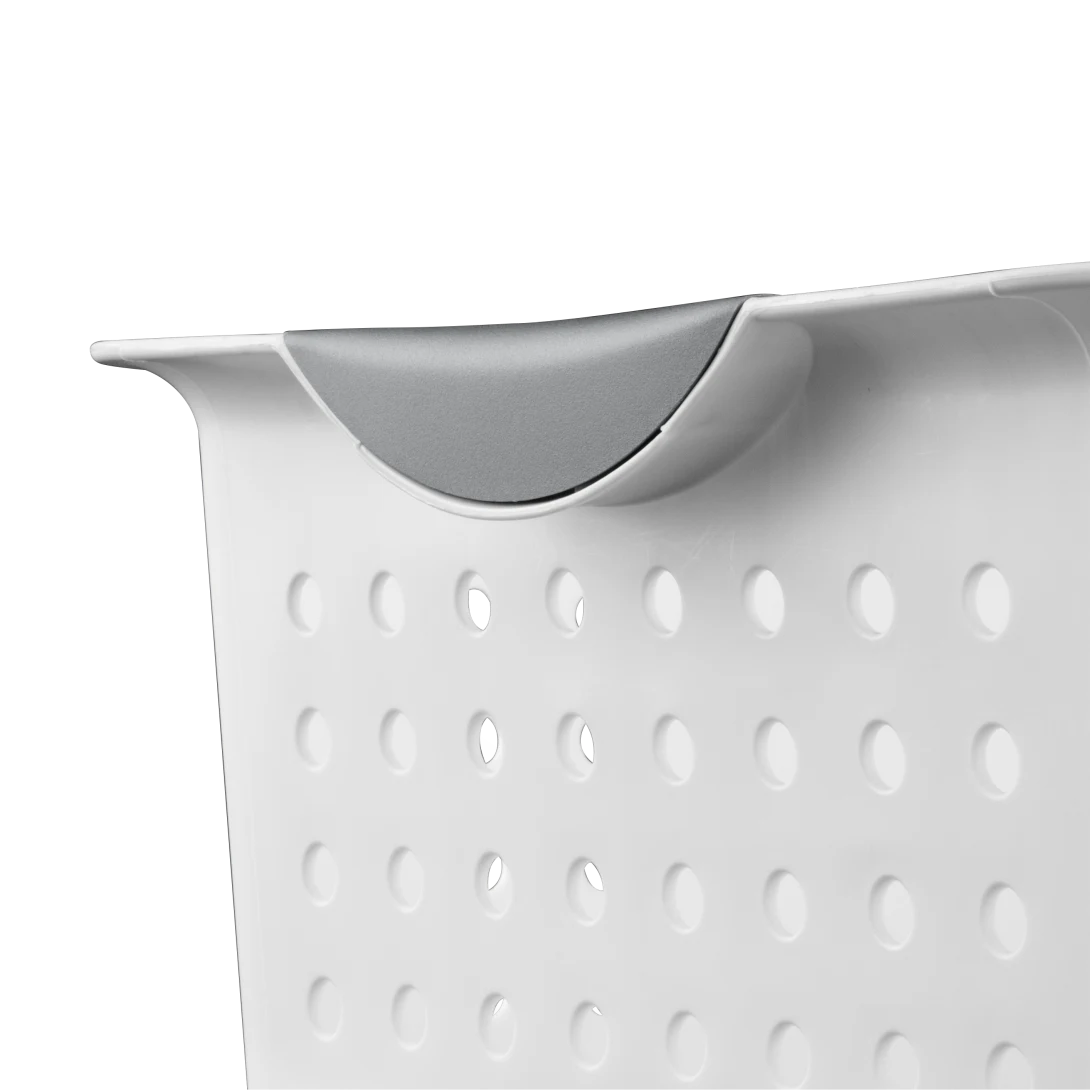 Sterilite 1628 Deep Ultra Basket – White Basket with Titanium Contoured Handles - Image 7