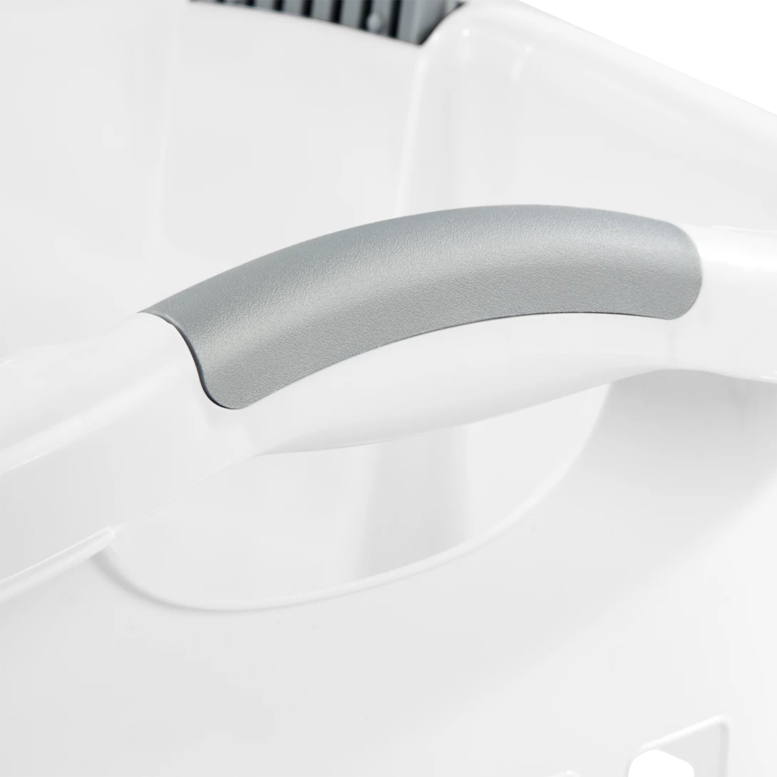 Sterilite 1224 1.75 Bushel / 62 Liter Ultra Wheeled Laundry Basket β White with Titanium Handle & Wheels - Image 8