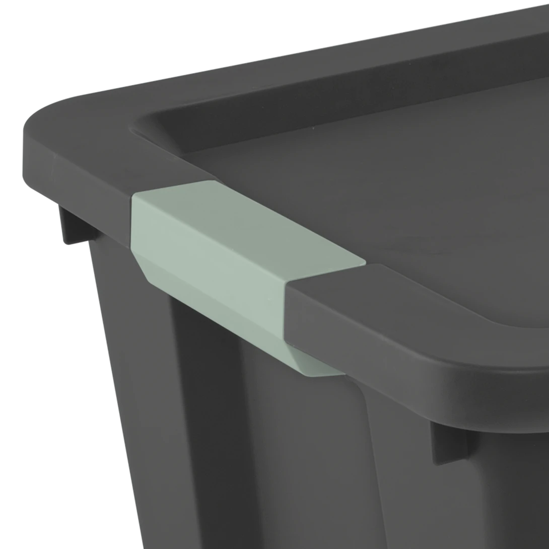 Sterilite 2219 34 Gallon Latch Tote – Extra Large Heavy-Duty Flat Gray Plastic Storage Bin with Green River Latches - Image 8