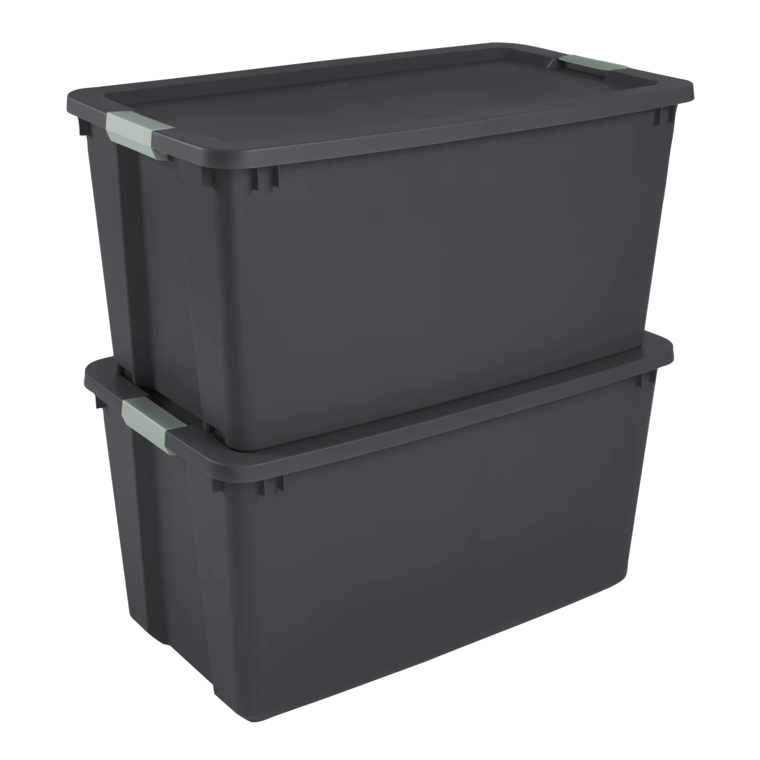 Sterilite 2222 45 Gallon Wheeled Latch Tote – Heavy-Duty Rolling Flat Gray Plastic Storage Bin with Green River Latches - Image 8