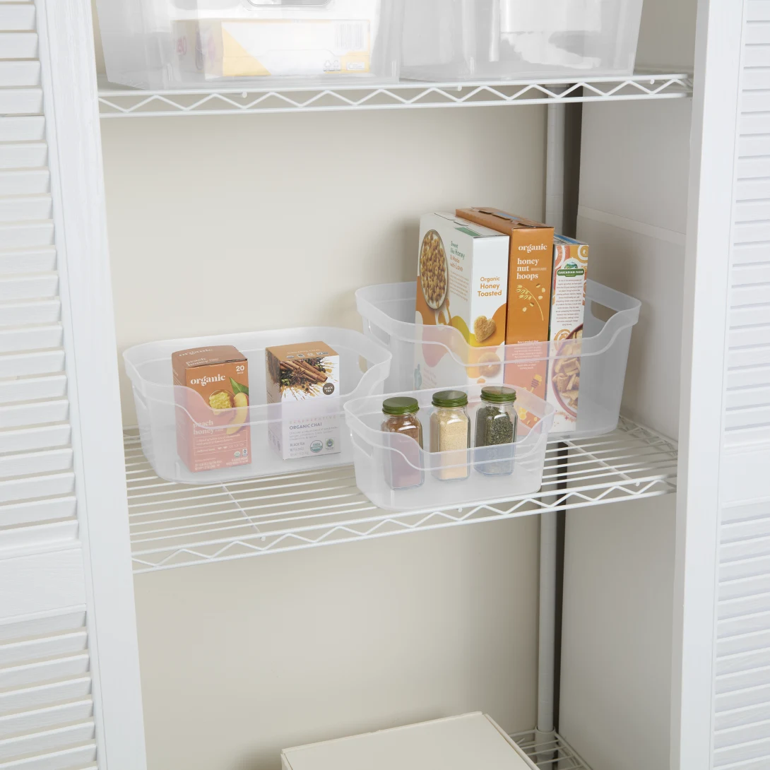 Sterilite 1333 Set of 2 Small Open Bins β Clear - Image 8
