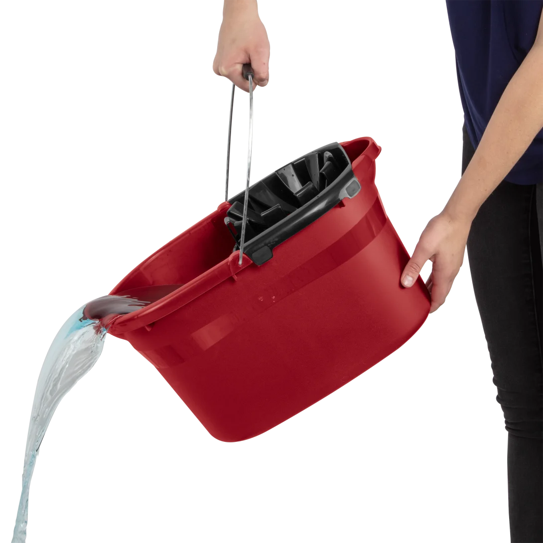 Sterilite 1129 17.5 Quart / 17 Liter Mop Bucket – Classic Red with Black Wringer & Wire Handle - Image 8