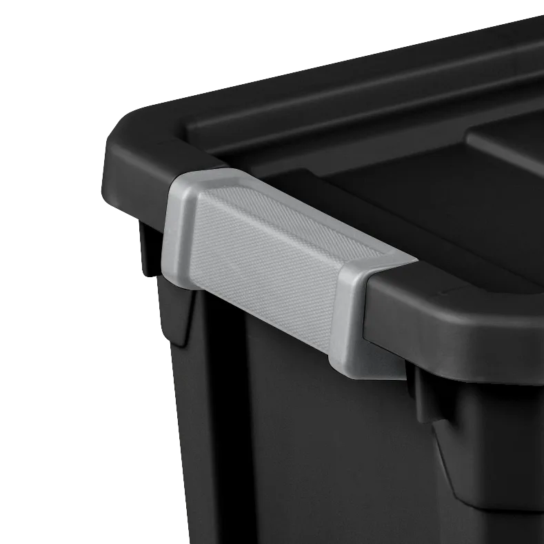 Sterilite 1483 7.5 Gallon Modular Stacker Tote – Black Base & Lid with Titanium Latches - Image 8