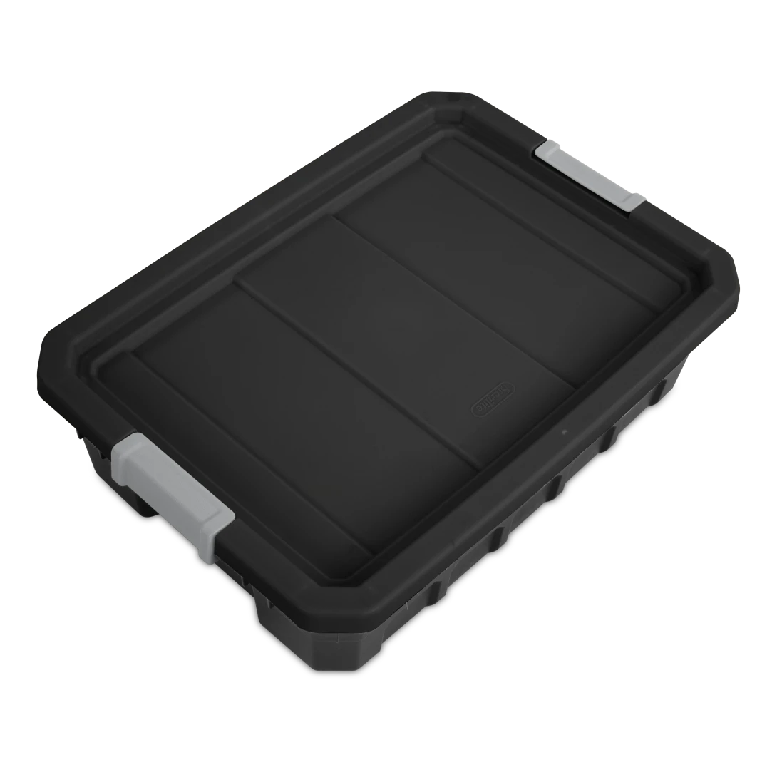 Sterilite 1484 10 Gallon Modular Stacker Tote β Black Base & Lid with Titanium Latches - Image 8