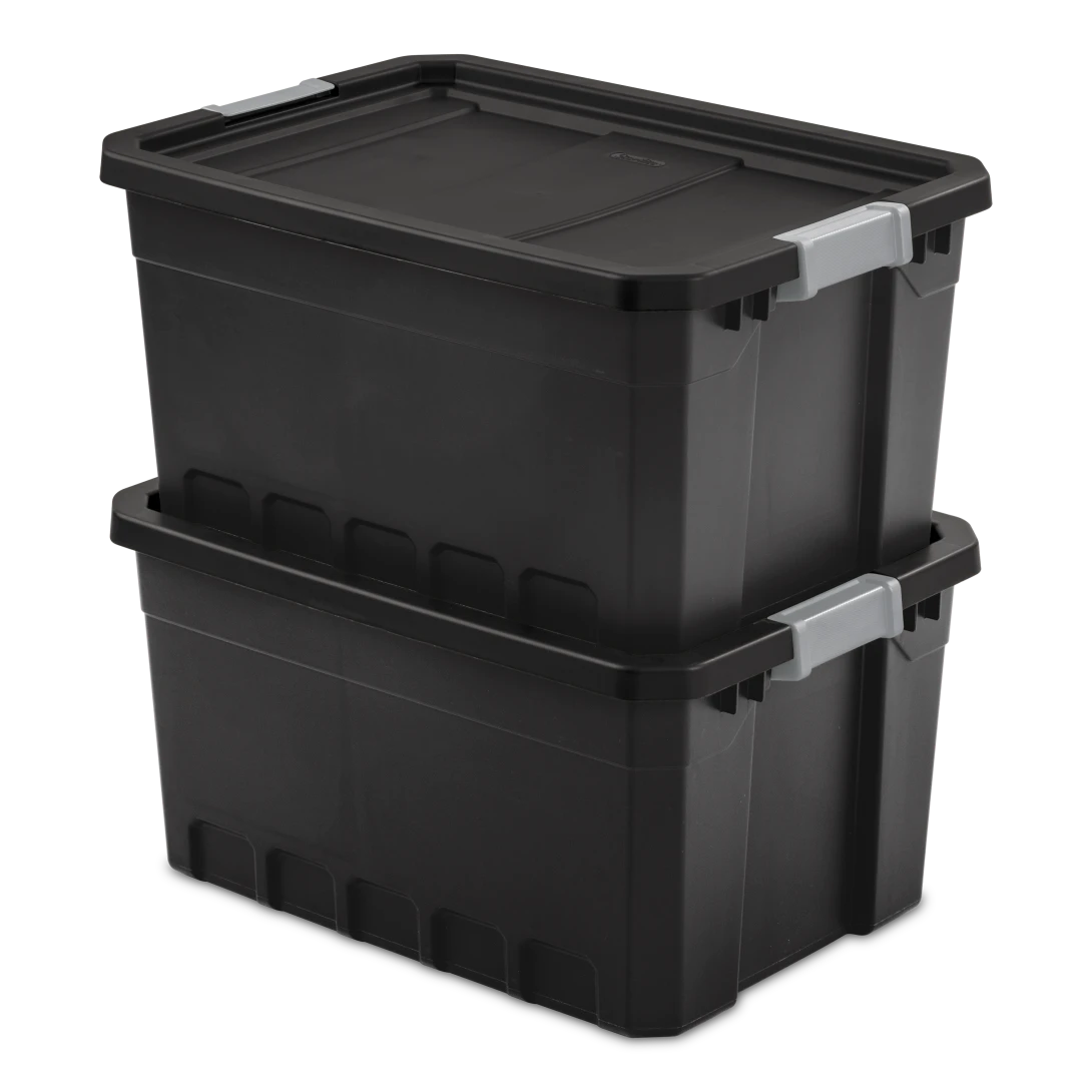 Sterilite 1486 19 Gallon Modular Stacker Tote – Black Base & Lid with Titanium Latches - Image 8