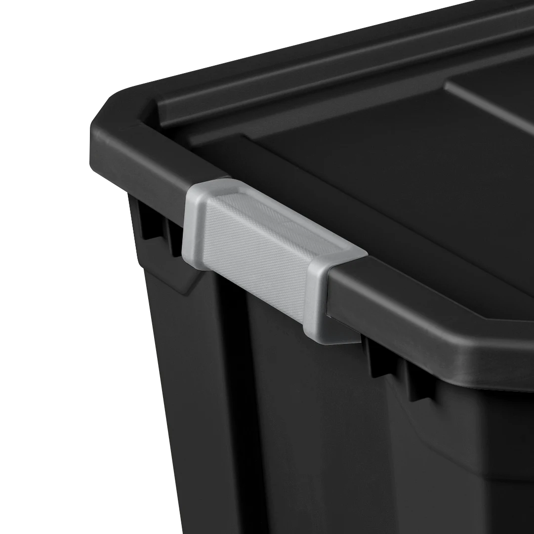 Sterilite 1488 27 Gallon Modular Stacker Tote – Black Base & Lid with Titanium Latches - Image 8