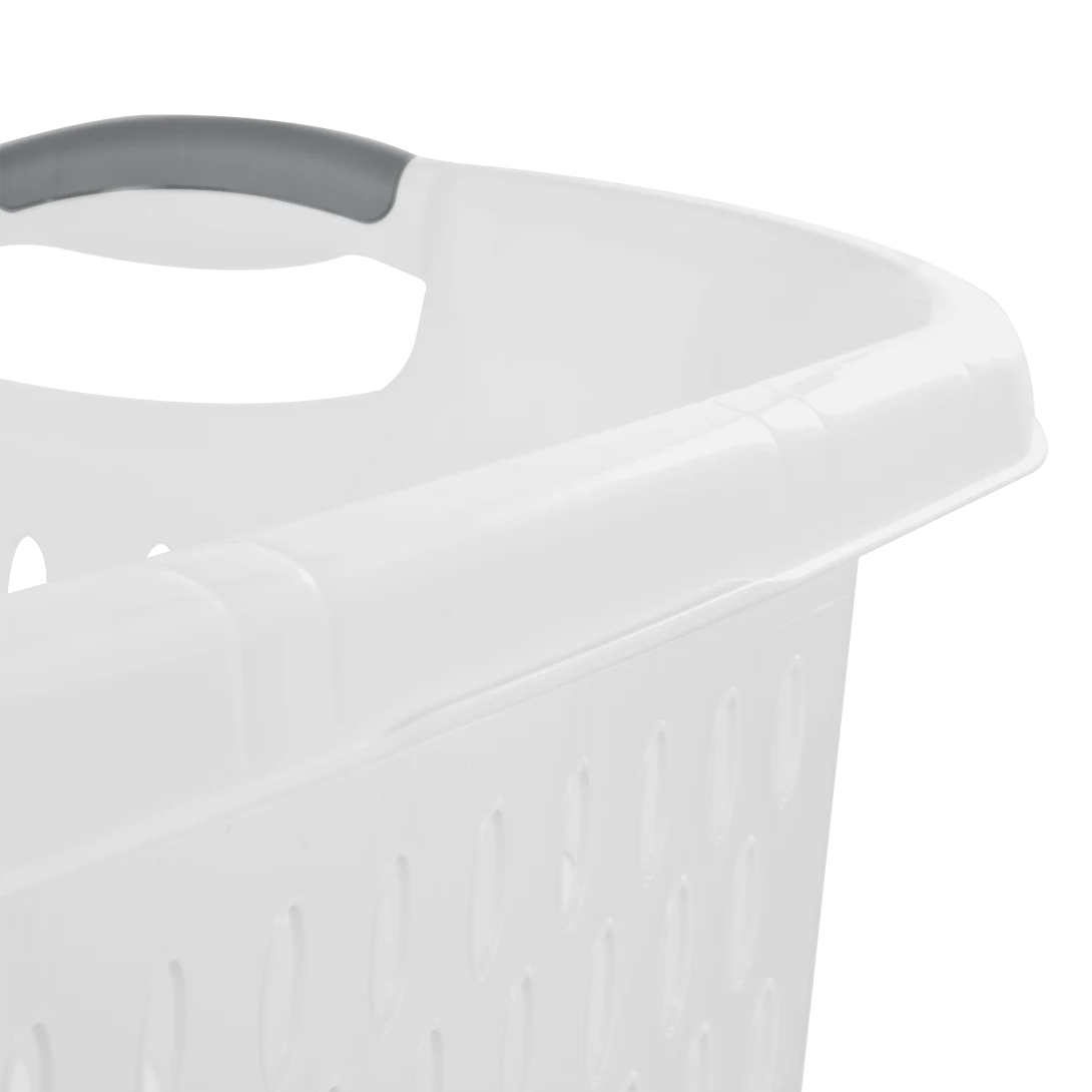 Sterilite 1203 2.7 Bushel / 95 Liter Ultra Laundry Basket – White with Titanium Inserts - Image 8