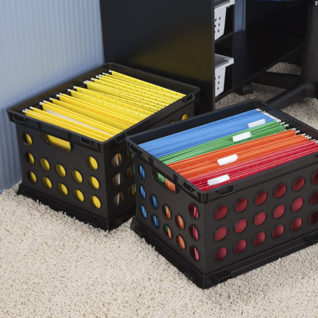 Sterilite 1693 Heavy-Duty File Crate – Classic Black Plastic Document & Storage Crate - Image 8
