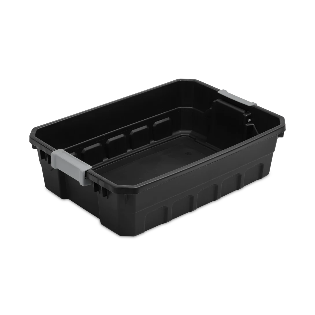 Sterilite 1484 10 Gallon Modular Stacker Tote β Black Base & Lid with Titanium Latches - Image 9