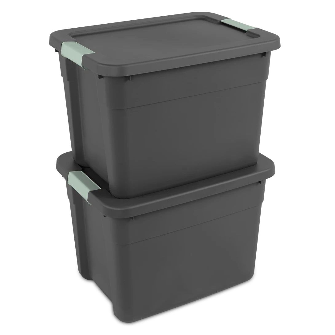 Sterilite 1516 12 Gallon Latch Tote – Flat Gray Base & Lid with Green River Latches - Image 9