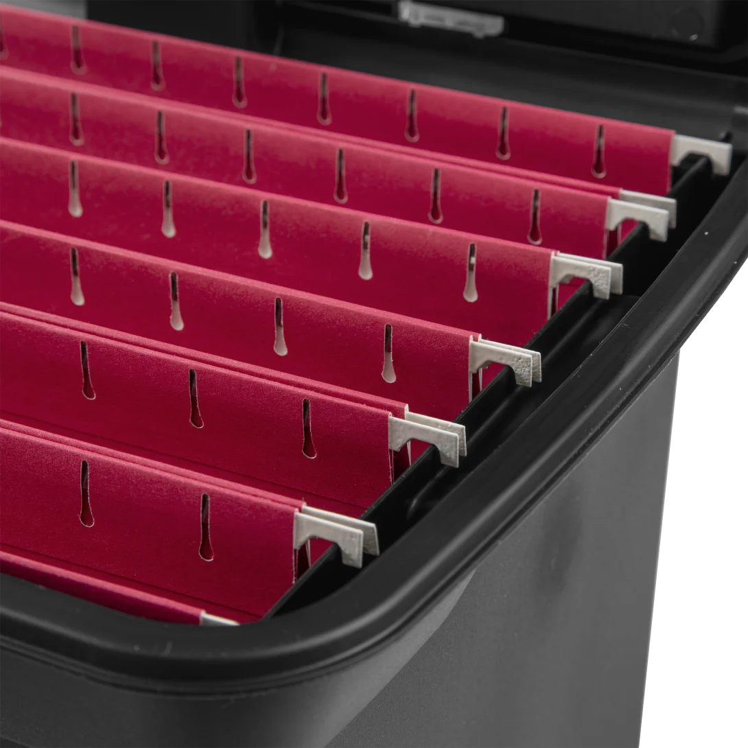 Sterilite 1871 Portable File Box – Plastic Document Tote with Lid Organizer & Titanium Latch - Image 9