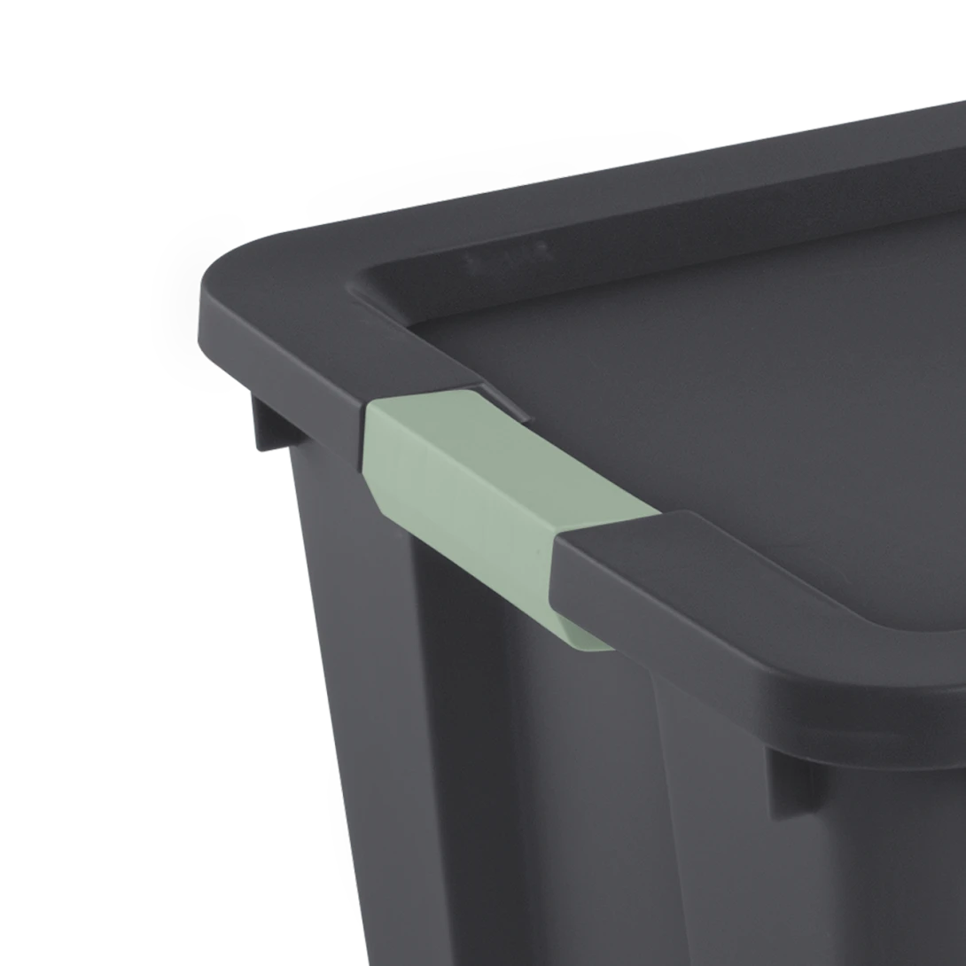 Sterilite 2222 45 Gallon Wheeled Latch Tote – Heavy-Duty Rolling Flat Gray Plastic Storage Bin with Green River Latches - Image 9